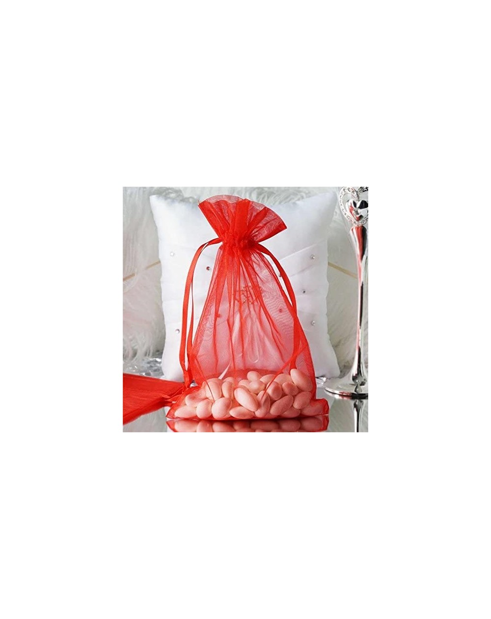 Favors 60 pcs 6x9 inch Red Organza Favor Bags - Wedding Party Favors Jewelry Pouch Candy Gift Small Bags - Red - C019DG4NA80 ...