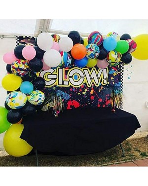 Photobooth Props 7x5ft Fabric Let's Glow in The Dark Theme Backdrop Decorations for Adult Neon Birthday Party Supplies Teen T...