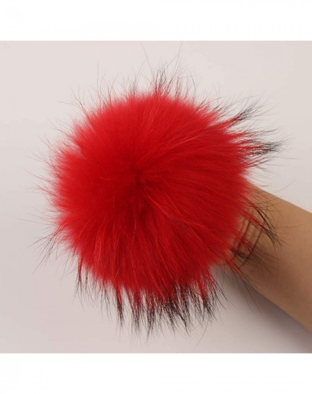 Tissue Pom Poms Fur Pom Poms DIY Silver Fur Pom Poms Balls Artificial Fur Pompon for Hats Bags Shoes Accessories-Rosy 2 - ros...
