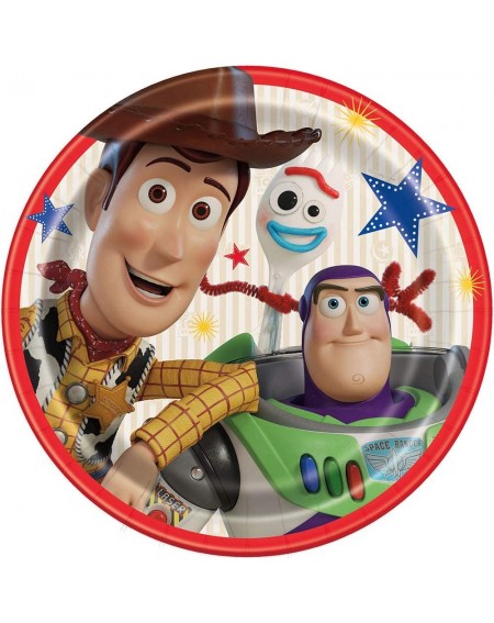 Party Tableware Disney Toy Story 4 Movie 9 Inch Round Plates (8 Per Package) - CP18SZ4C5KI $16.74