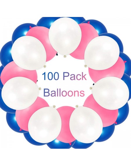 Balloons 100 Count 320 Grams Thickened Assorted Color Balloons for Baby- Birthday- Wedding- Church- 12 Inches- White- Blue- P...