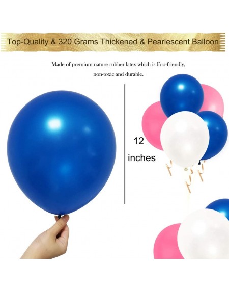 Balloons 100 Count 320 Grams Thickened Assorted Color Balloons for Baby- Birthday- Wedding- Church- 12 Inches- White- Blue- P...