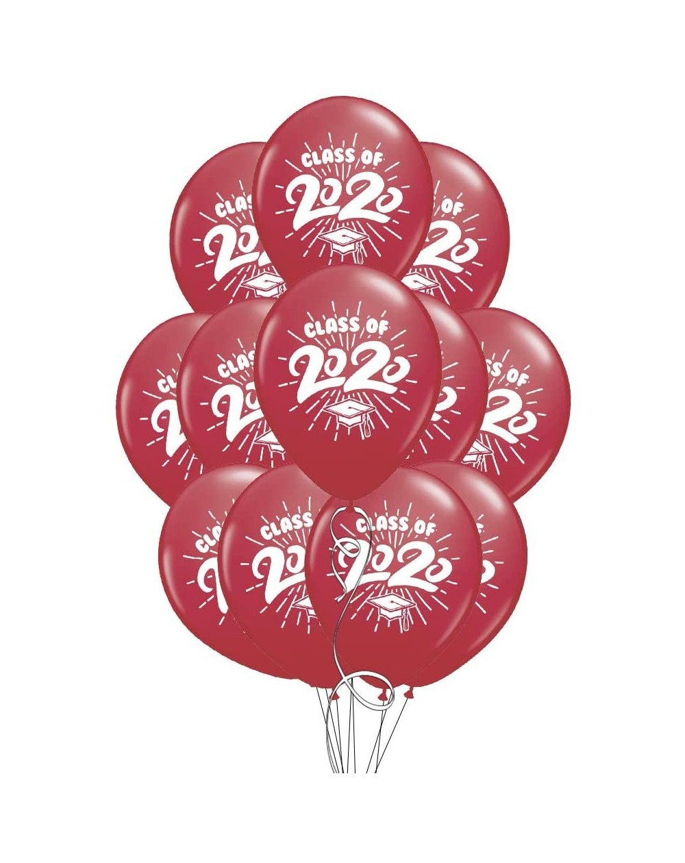 Balloons School Colors Graduation 11" Latex Balloons - Pack of 12 (2020- Burgundy) - Burgundy - CI1950K9AX3 $10.09