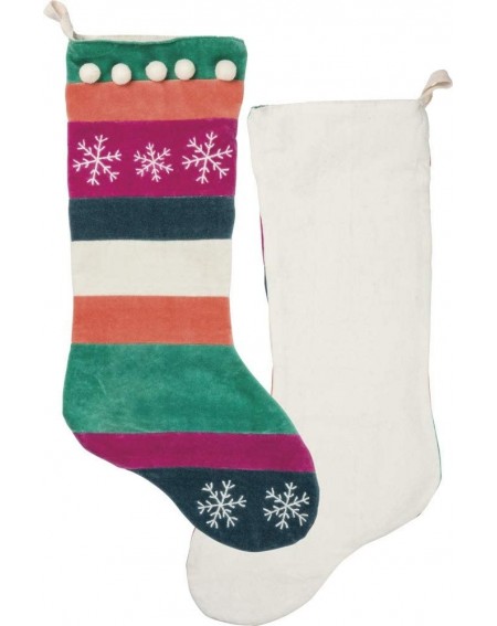 Stockings & Holders Boho Christmas Stocking- Multicolor Stripes - Multicolor Stripes - CK18LEA6L9S $18.36