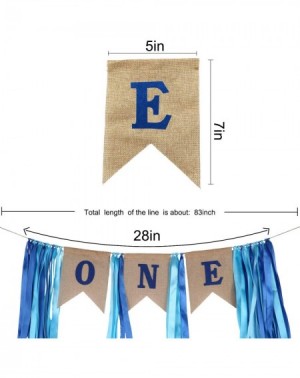 Banners 1st Birthday Decorations-Baby Boy's First Birthday Banner-Burlap Highchair Banner for 1st Birthday boy Decorations (B...