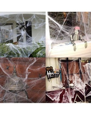 Party Favors 4 Packs Halloween Spider Web With 40 Pieces Plastic Spiders Super Stretchy Cobwebs For Halloween Party Decoratio...