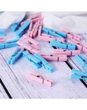 Favors 80 Pieces Gender Reveal Clothespins Baby Shower Clothes Pins Plastic Small Clips for Party Favors- Blue and Pink - C21...