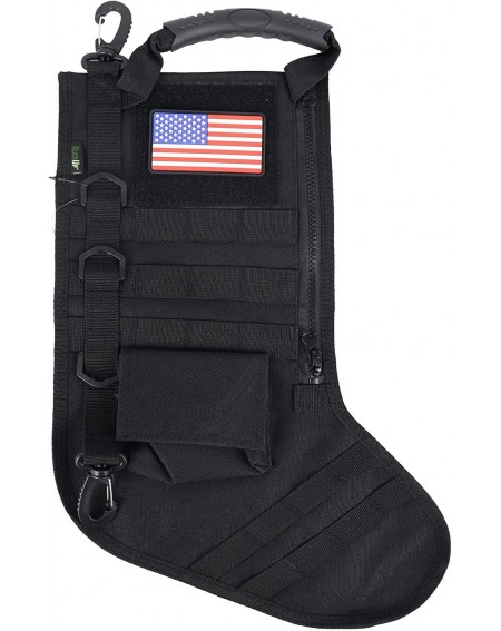 Stockings & Holders Ruck Up Tactical Christmas Stocking with USA Patch - Black - C318U4H4N2E $14.81