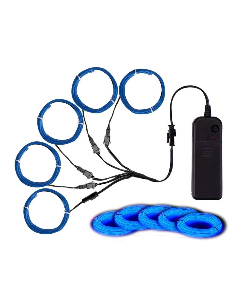 Rope Lights Blue EL Wire- Noise Reduction Neon Lights Wire 5 in 1 Meter- Electroluminescent Wire for Halloween- Christmas Par...