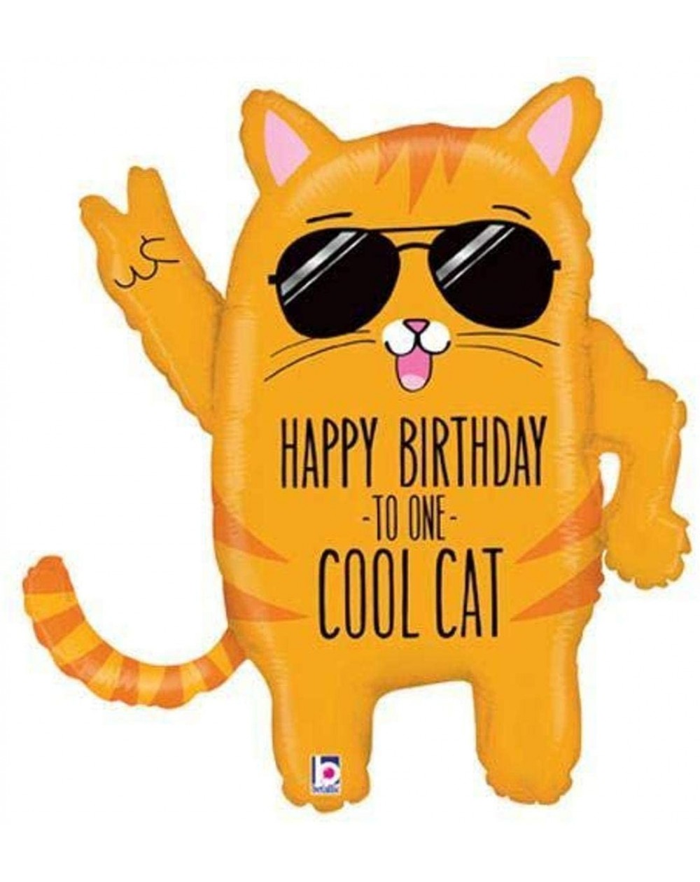 Balloons 33" Cool Cat Birthday Foil Balloon- Multicolor - CE1804EHQTR $12.73