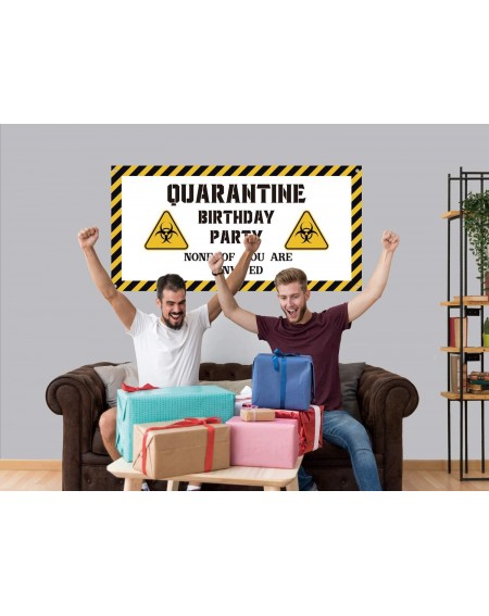 Banners Quarantine Birthday Banner for Kids Adults- with 1pc 48"x24" Satin Banner and a Rope- Funny Decorative Banner for Hom...