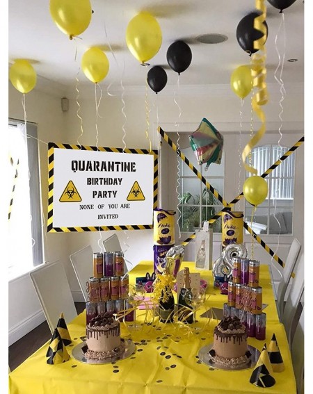 Banners Quarantine Birthday Banner for Kids Adults- with 1pc 48"x24" Satin Banner and a Rope- Funny Decorative Banner for Hom...