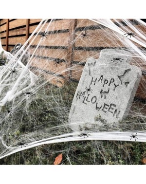 Favors Fake Spider Web- 1000 Square Feet with 60 Spiders- Indoor & Outdoor Spooky Stretch Spider Webbing- Thick Cobwebs Hallo...