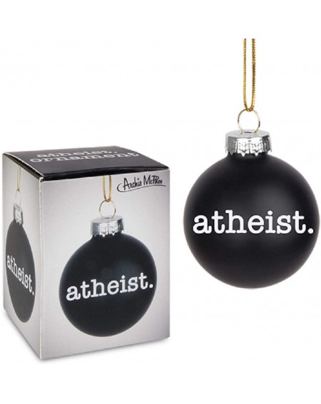 Ornaments Atheist Holiday Glass Ornament in Black 2" Diameter - CE18KH4HNI3 $22.86