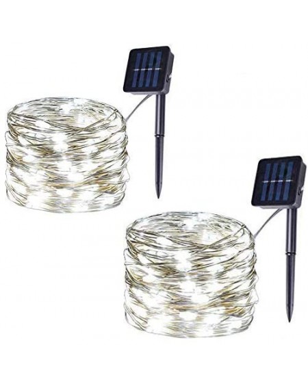Outdoor String Lights [2 Pack] Solar Fairy Lights- 400 LED Outdoor Solar String Lights Garden White Wire Decorative Lights 66...