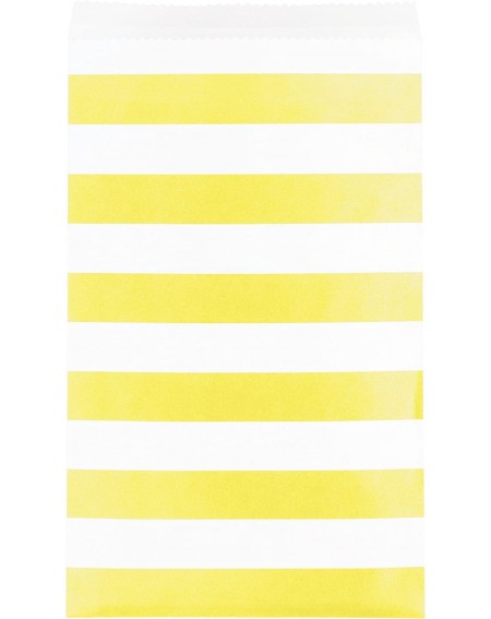 Favors 15 Count Paper Treat Bags with Stripes- Medium- Mimosa Yellow - Mimosa Yellow - CT11X6WQTFL $8.59
