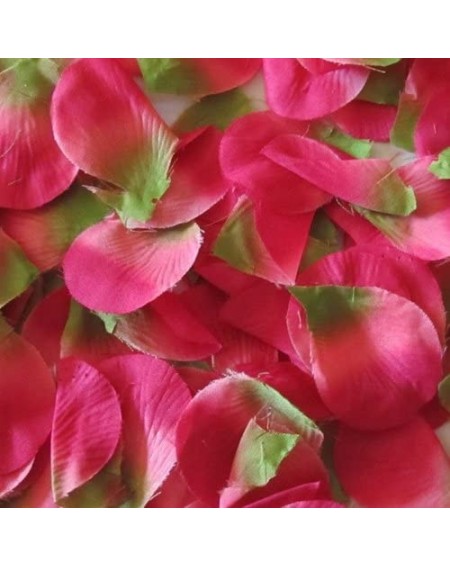 Faux Rose Petals Confetti Table Scatter- 400 Pcs (Fuchsia/Green) - Fuchsia/Green - CZ11N5KQD0Z