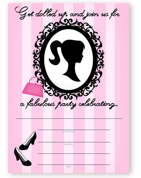 Invitations Glamour Girl Party Large Invitations - 10 Invitations + 10 Envelopes - CS12FHI4KN9 $7.73