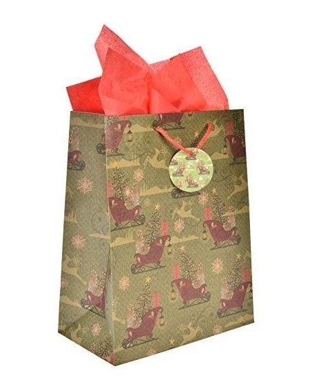 Party Favors 24 Large Brown Christmas Kraft Gift Bags Reusable Bulk Variety Set Assortment with Handles & Coordinating Gift T...