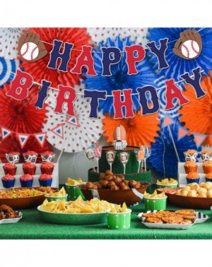 Banners Baseball Birthday Party Decorations Supplies Kit- Baseball Happy Birthday Banner- One Cake Topper- Baseball Themed Ba...