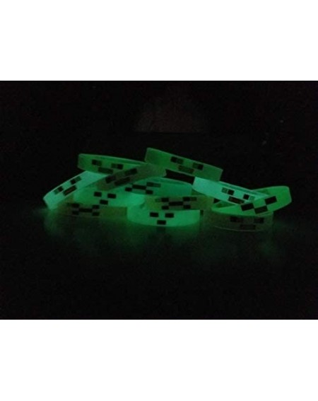 Party Favors MINING PIXELATED GLOW IN THE DARK Bracelets Wristbands Kids Birthday Party Favors Supplies Video Game (12 pack) ...
