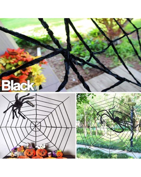 Party Favors 2 Pack Halloween Spiders Web Decoration- 12 Ft Large Round Spider Web Black + White Scary Fake Cobweb Party Supp...