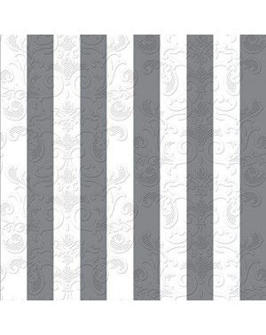 Tableware Decorative Pattern Paper Lunch Napkins - Stripes of Silver- 20 Count- 6.5 inch - Stripes of Silver - CR18L3GZ3S2 $7.79