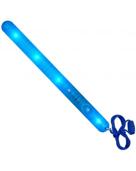 Favors Blue Flashing LED Light Stick Patrol Wand on Breakaway Lanyard Necklace - CF182GW9E0U $9.95