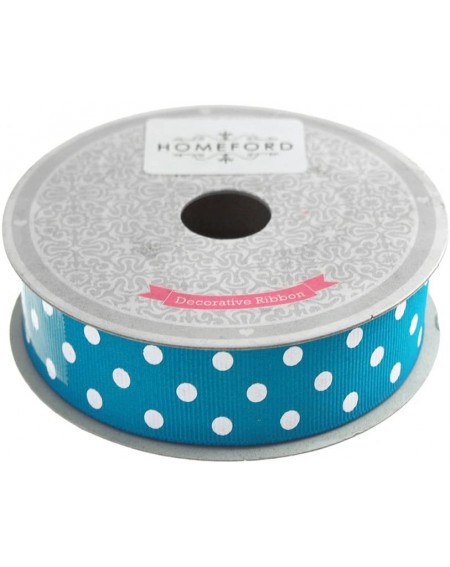Bows & Ribbons Polka Dot Grosgrain Ribbon- 7/8-Inch- 10 Yards (Turquoise) - Turquoise - C4185Z9GH8N $7.78
