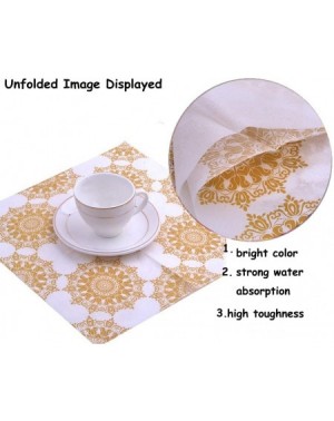 Tableware 100 Pack Dinner Decorative Napkins-Gold Floral Print Disposable Paper Party Napkins-2-ply- Disposable Paper Napkins...