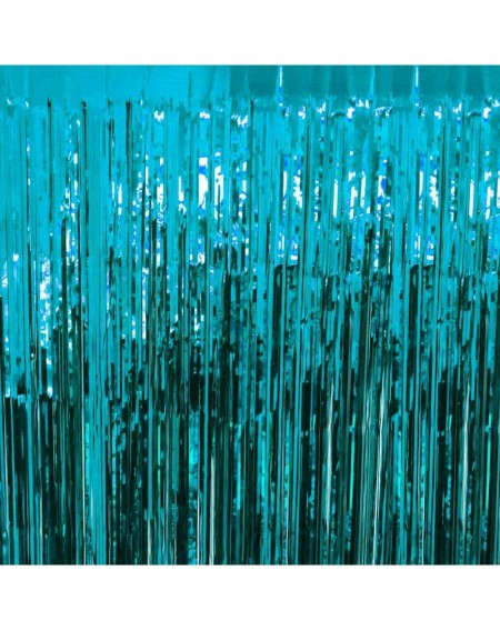Banners & Garlands Big 12ft x 8ft Tinsel Aquamarine Foil Fringe Curtains Backdrop Door Window Curtain Party Photography Decor...