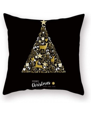 Swags Christmas Decor Christmas Golden Elk Gift Print Peach Suede Pillowcase Sofa Cushion Cover- Christmas Ornaments Advent C...