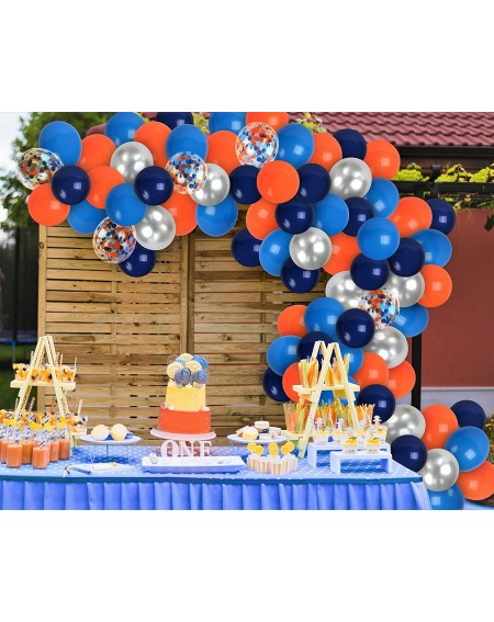 Balloons Outer Space Balloon Garland Kit Navy Blue Orange Silver Balloons Arch Galaxy Party Decorations for Baby Shower Birth...