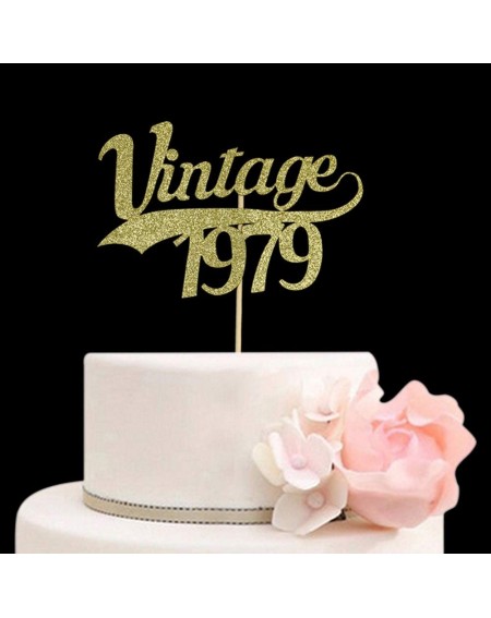Cake & Cupcake Toppers Vintage 1979 Cake Topper for 41st Anniversary Birthday Wedding Party Decorations- Gold Glitter - CH18A...