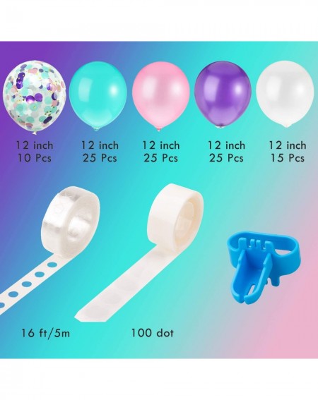 Balloons Mermaid Balloon Arch & Garland Kit- Purple- Pink- Aqua- White and Mermaid Confetti Balloons with 16ft Balloon Strip ...