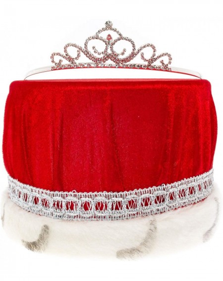 Party Hats Red & Silver Midnight Magic Combo King Queen Royalty Crown Tiara Set - C518CZG9T6O $37.70