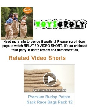 Party Games & Activities Premium Burlap Potato Sack Race Bags 24" x 40"- Sturdy- Rugged- 100% Natural Eco-Friendly Jute- Perf...