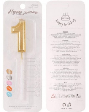 Birthday Candles Birthday Cake Candle Number 1- Golden Glitter Numeral Topper Decoration for Wedding Anniversary- Kids and Ad...