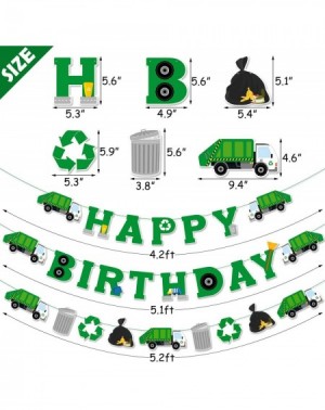 Banners Garbage Truck Birthday Banner Trash Truck Party Supplies Waste Management Recycling Decorations Set of 3 - CT192O64YT...