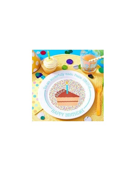 Tableware Wonderfully Made Birthday Plate - 9" Fruit Full Kids Birthday Plate - C517XDANM3O $15.12