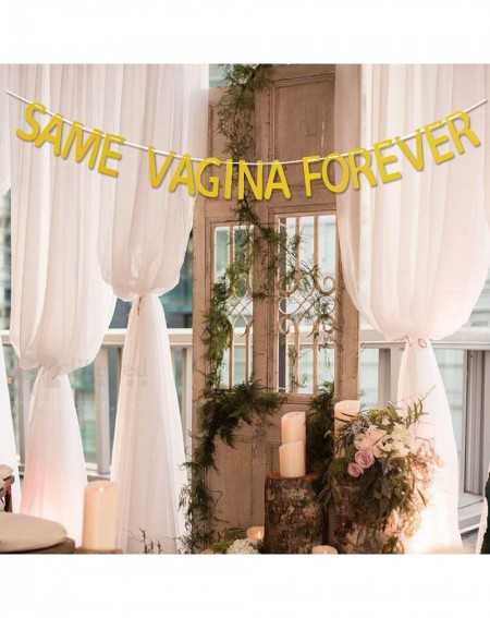 Banners & Garlands Store Gold Glittery SAME FOREVER Banner - Wedding Bachelorette Bridal Shower - Funny Bachelor Banner - Bac...