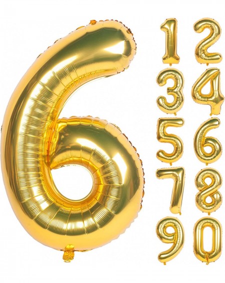 Balloons 40 Inch Gold Digit Helium Foil Birthday Party Balloons Number 6 - Number 6 - C017YHZZY2S $7.56