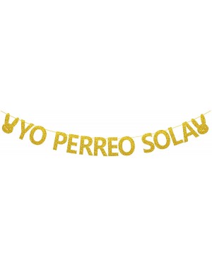 Banners & Garlands YO Perreo Sola Banners Gold Glitter Banner Home Decoration Photo Booth Props 6.5ft Pre-Assembled Garland P...