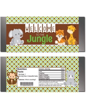 Favors Animal Candy Bar Wrappers Baby Shower Favors for Boy Set of 25 (Safari- NO foil or Tape) - Jungle - CI18QRU4Z5U $8.40