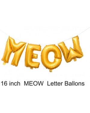 Balloons 14 PCS Cat Birthday Party Supplies with Cat Birthday Hat- Cat Chew Toys- Letter Balloons- Blue Latex Balloons- Happy...