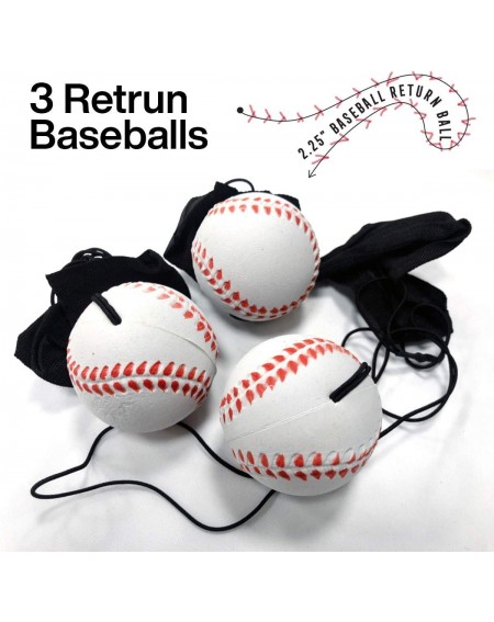 Party Favors Returning Baseball on Elastic Cord for Playing Alone- Fun Activity- Party Favor- Prize - 2.25 Inch- 3 Pack - C51...