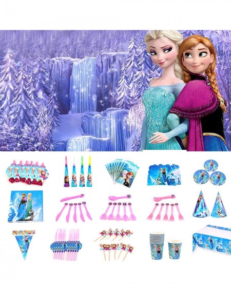 Party Packs Frozen Elsa Birthday Party Supplies Pack- Princess Birthday Party Decorations 160 Pieces For 10 Guests With Plate...