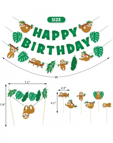 Party Packs Sloth Birthday Party Decorations Set Sloth Cupcake Toppers Sloth Cake Topper Decoration for Zootopia Baby Shower ...