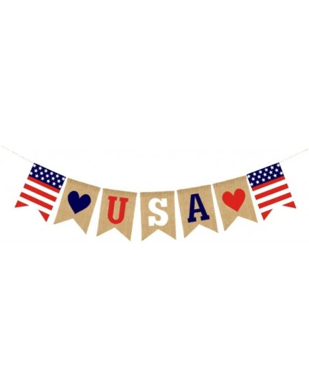 Banners 4th of July Banner USA Letter Banner Bunting America Independence Day Garland Bunting Banner Memorial Day Veterans Da...
