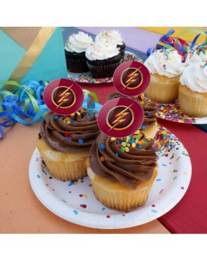 Cake & Cupcake Toppers The Flash TV Series Logo Cupcake Picks Toppers Decoration Set of 6 - CB18WEWLDU9 $11.69